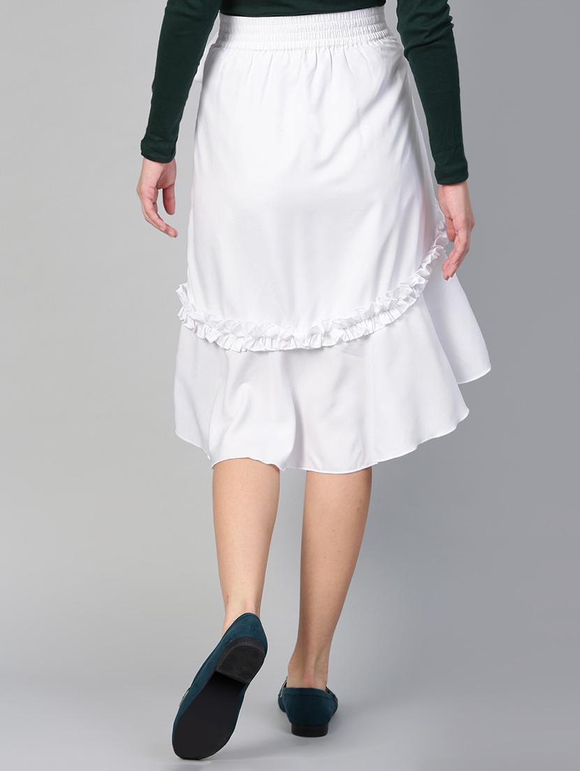 frill detail overlap tie-knot skirt - 15856085 - Zoom Image - 3