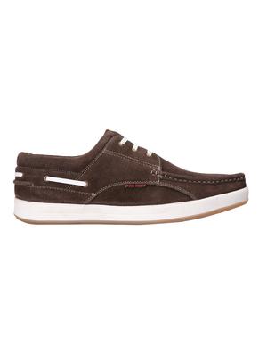 brown suede lace up boatshoes - 15856094 - Standard Image - 2