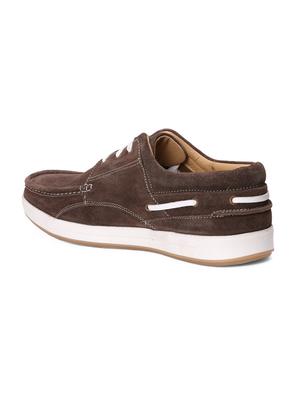 brown suede lace up boatshoes - 15856094 - Standard Image - 3