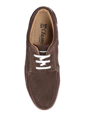 brown suede lace up boatshoes - 15856094 - Standard Image - 4