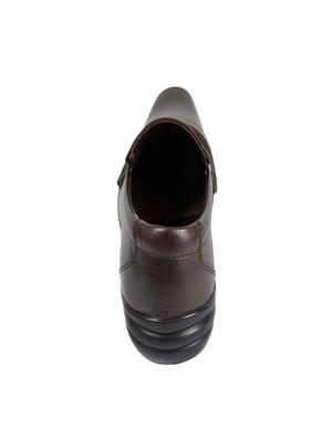 brown leatherette slipons - 15856121 - Standard Image - 3
