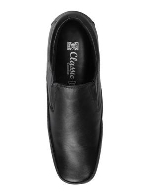 black leather slip ons - 15856135 - Standard Image - 4