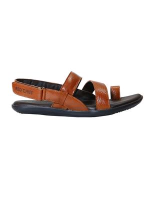 tan leather back strap sandals - 15856153 - Standard Image - 2