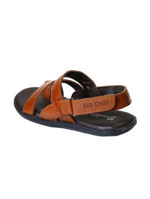 tan leather back strap sandals - 15856153 - Standard Image - 3