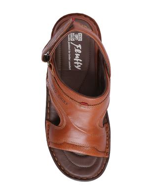 brown leather back strap sandals - 15856158 - Standard Image - 4