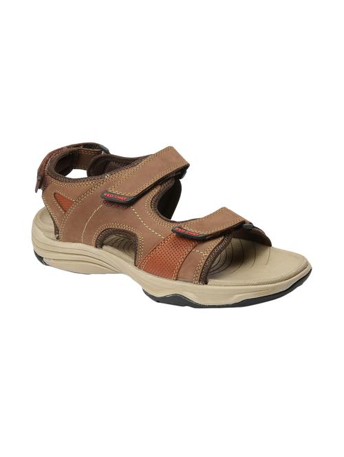 brown leather back strap floaters - 15856163 - Standard Image - 1