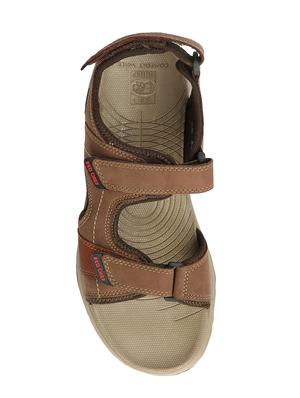 brown leather back strap floaters - 15856163 - Standard Image - 4