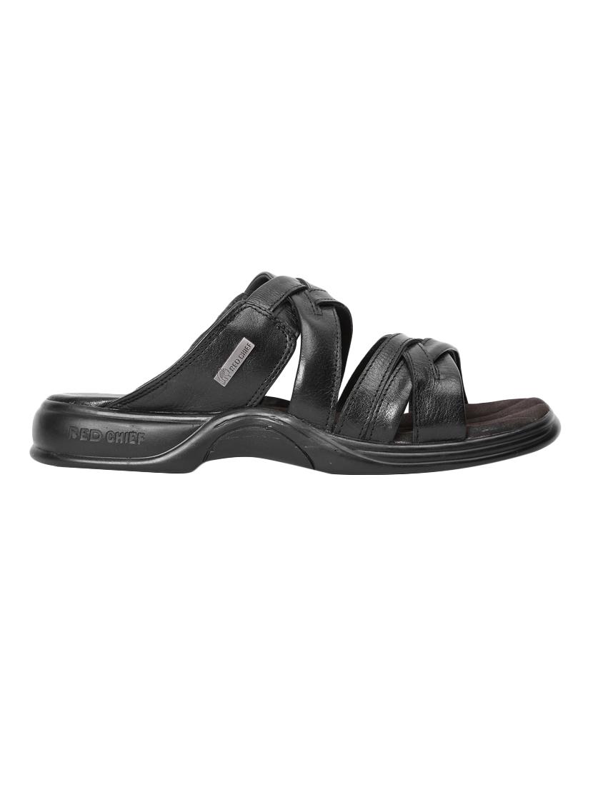 black leather slip on sandals - 15856172 - Zoom Image - 2