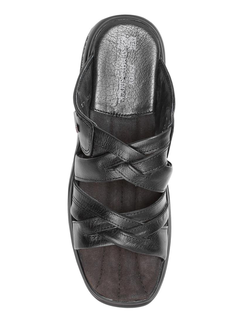 black leather slip on sandals - 15856172 - Zoom Image - 3