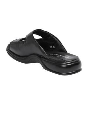 black leather slip on sandals - 15856173 - Standard Image - 3