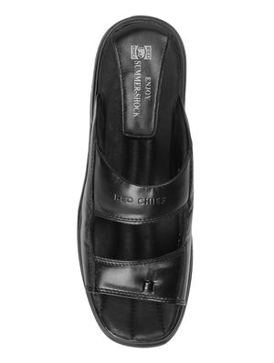 black leather slip on sandals - 15856173 - Standard Image - 4