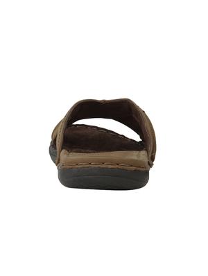brown leather slip on slippers - 15856180 - Standard Image - 2
