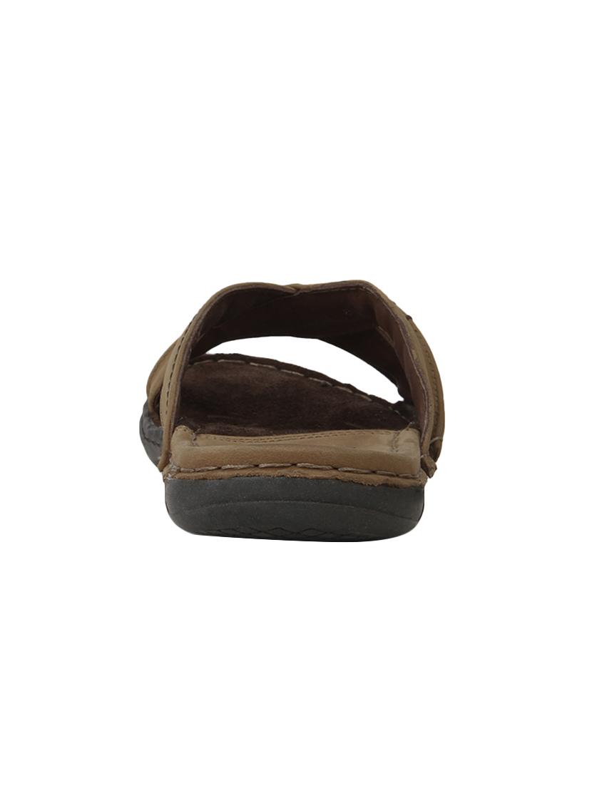 brown leather slip on slippers - 15856180 - Zoom Image - 2