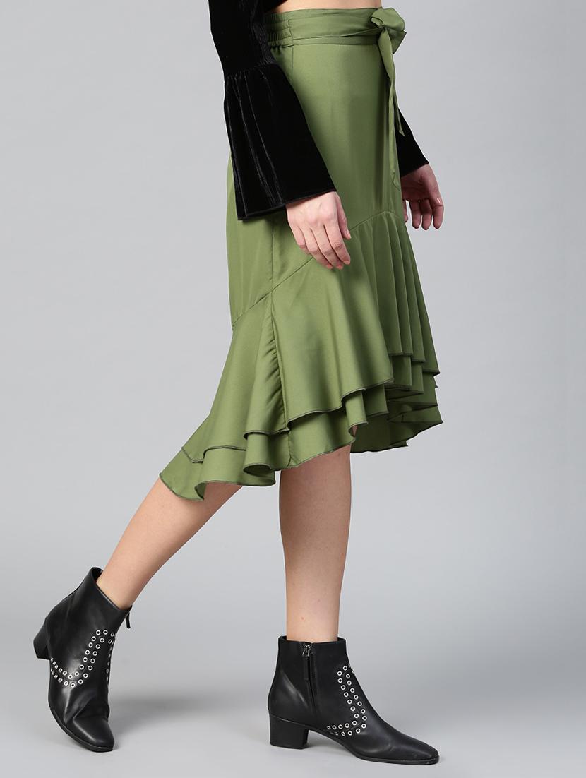tie-knot ruffled high-low skirt - 15856182 - Zoom Image - 2