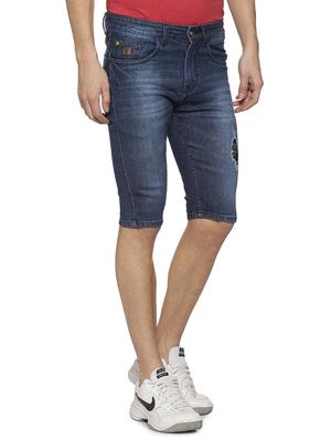 blue washed ripped denim shorts - 15856241 - Standard Image - 2
