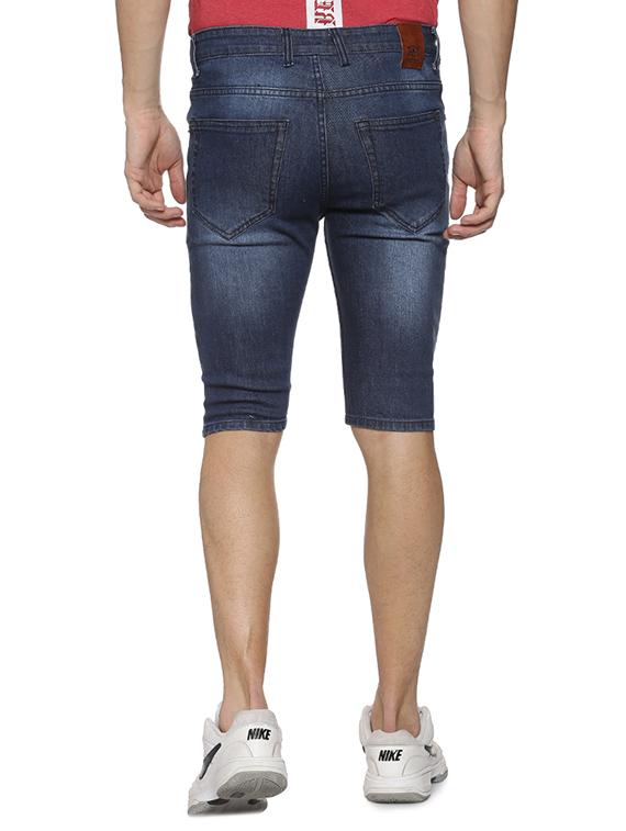 blue washed ripped denim shorts - 15856241 - Zoom Image - 3
