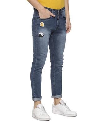 blue denim patched jeans - 15856248 - Standard Image - 2