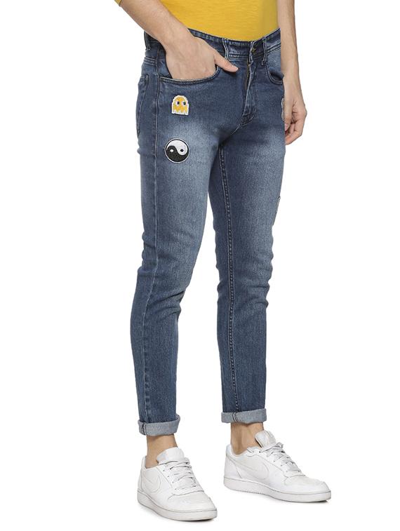blue denim patched jeans - 15856248 - Zoom Image - 2