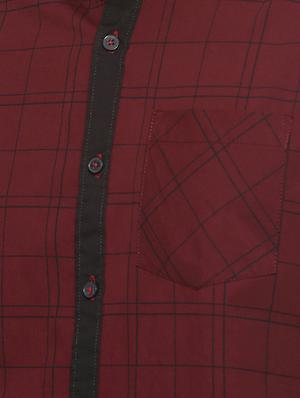 maroon checkered casual shirt - 15856256 - Standard Image - 4