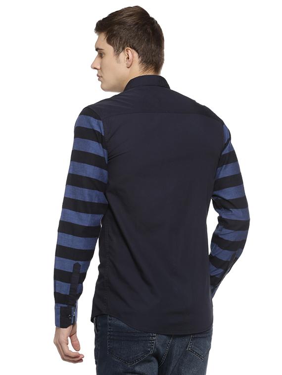 blue cotton casual shirt - 15856260 - Zoom Image - 3