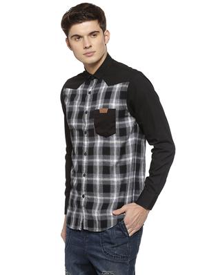 black checkered casual shirt - 15856261 - Standard Image - 2