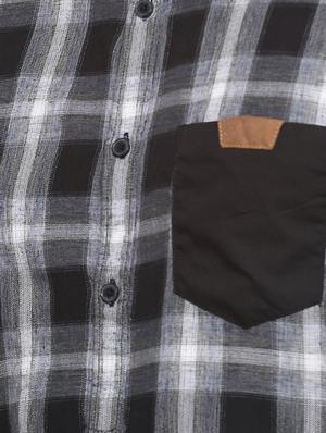 black checkered casual shirt - 15856261 - Standard Image - 4