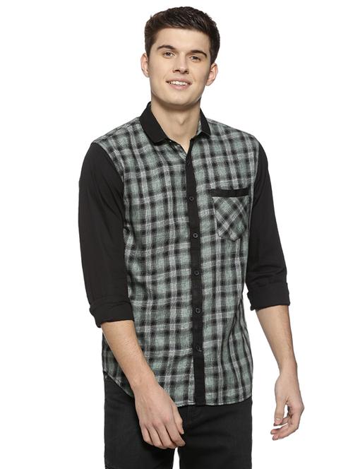 green checkered casual shirt - 15856264 - Standard Image - 1
