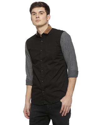 black cotton casual shirt - 15856268 - Standard Image - 2