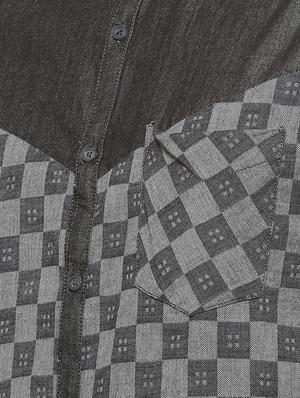grey checkered casual shirt - 15856272 - Standard Image - 4