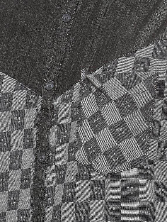 grey checkered casual shirt - 15856272 - Zoom Image - 4