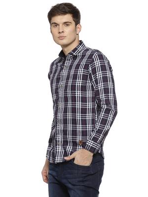 blue checkered casual shirt - 15856275 - Standard Image - 2