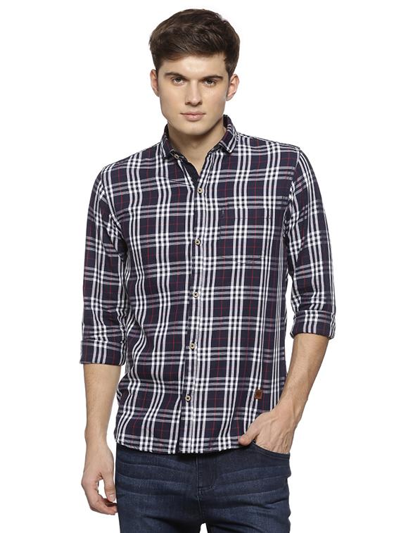 blue checkered casual shirt - 15856275 - Zoom Image - 1