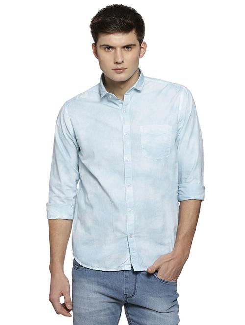 blue cotton casual shirt - 15856282 - Standard Image - 1