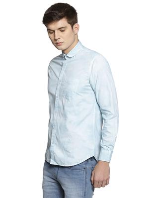 blue cotton casual shirt - 15856282 - Standard Image - 2