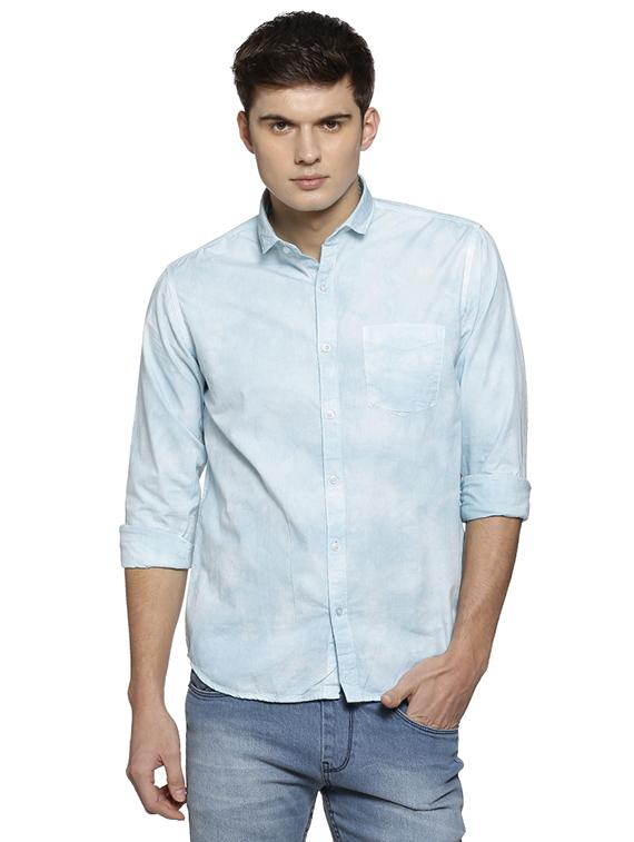 blue cotton casual shirt - 15856282 - Zoom Image - 1