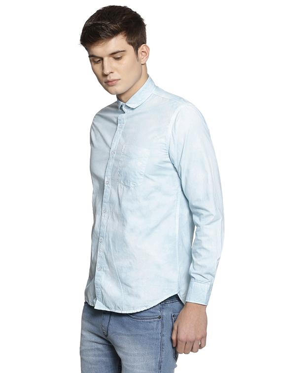 blue cotton casual shirt - 15856282 - Zoom Image - 2