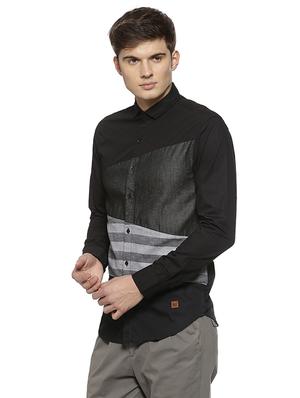 black cotton casual shirt - 15856283 - Standard Image - 2