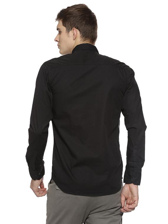 black cotton casual shirt - 15856283 - Zoom Image - 3