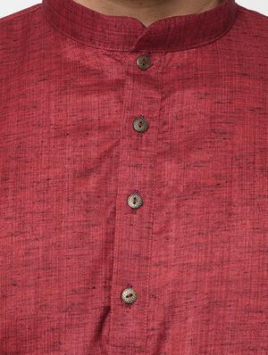 red solid long kurta - 15856458 - Standard Image - 4