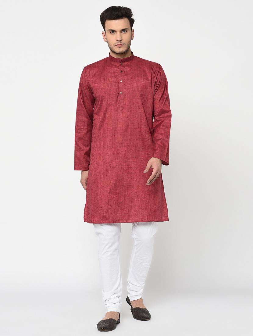 red solid long kurta - 15856458 - Zoom Image - 1