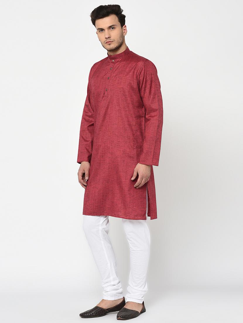red solid long kurta - 15856458 - Zoom Image - 2
