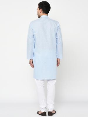 light blue polyester long kurta - 15856459 - Standard Image - 3