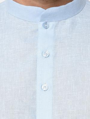 light blue polyester long kurta - 15856459 - Standard Image - 4