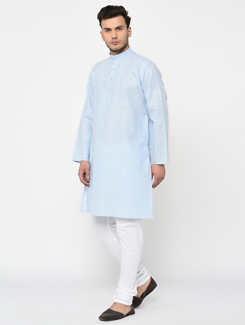 light blue polyester long kurta - 15856459 - Zoom Image - 2