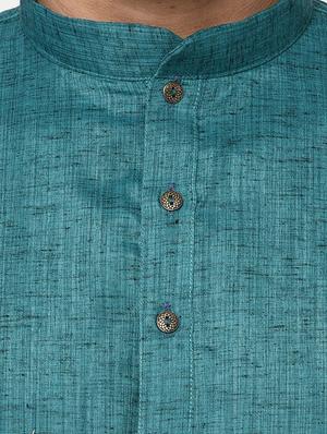 green melange long kurta - 15856460 - Standard Image - 4