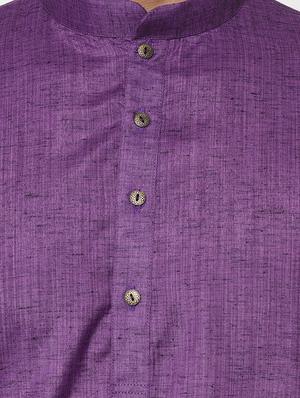 purple solid long kurta - 15856462 - Standard Image - 4