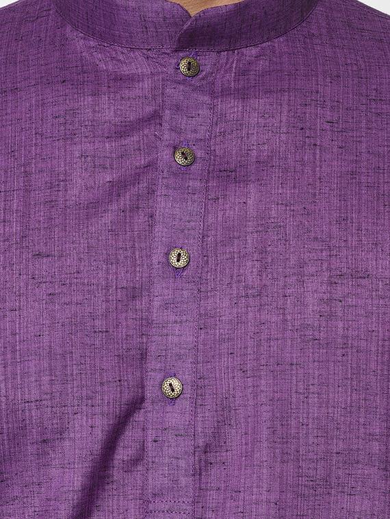 purple solid long kurta - 15856462 - Zoom Image - 4