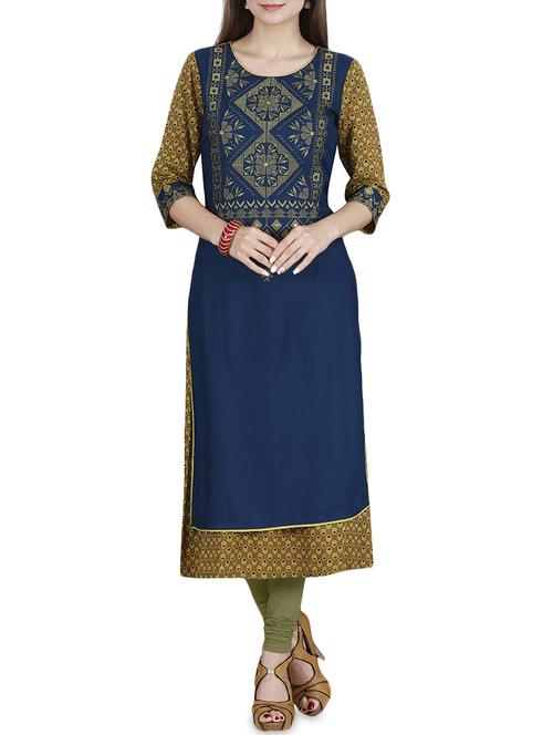 layered embroidered kurta - 15856821 - Standard Image - 1