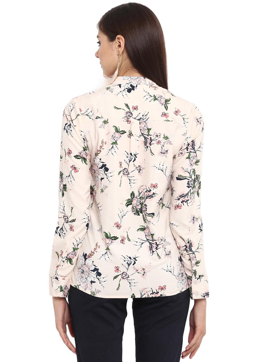 floral band collar shirt - 15856850 - Zoom Image - 3