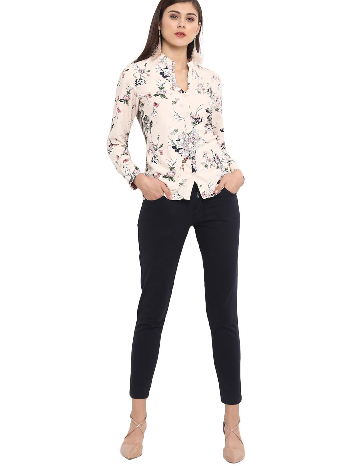 floral band collar shirt - 15856850 - Zoom Image - 4